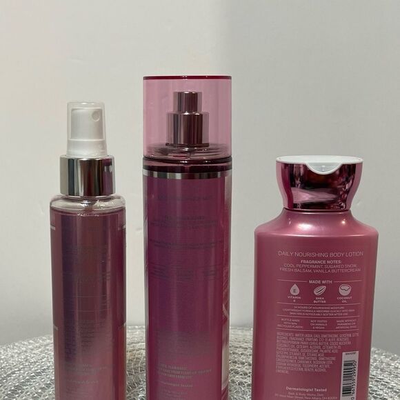 BBW Twisted Peppermint Fragrance Mist, Body Lotion and Shimmer Mist set of 3 NWT - Picture 2 of 2